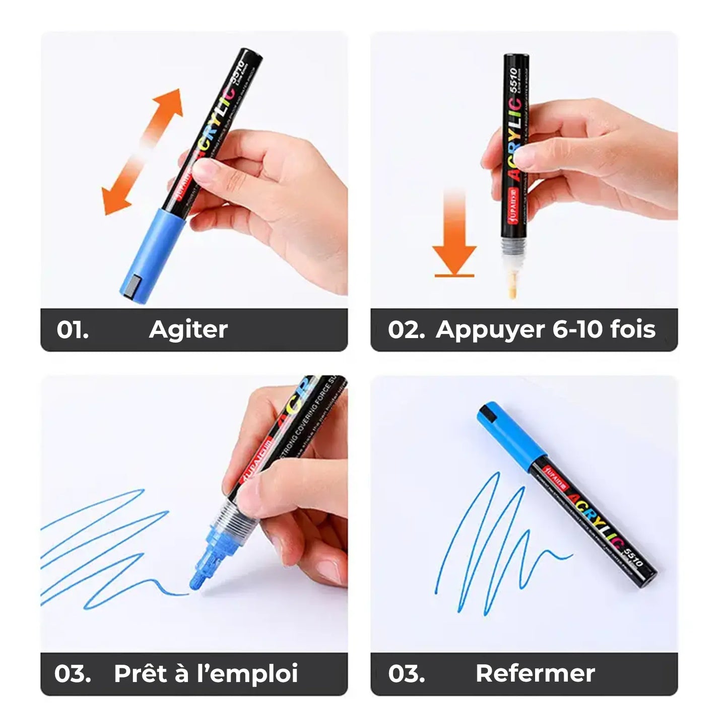 Feutres Acryliques Permanents – Marqueurs Peinture Multi - Surfaces (24 à 60 Couleurs) - Librairie Oxford City