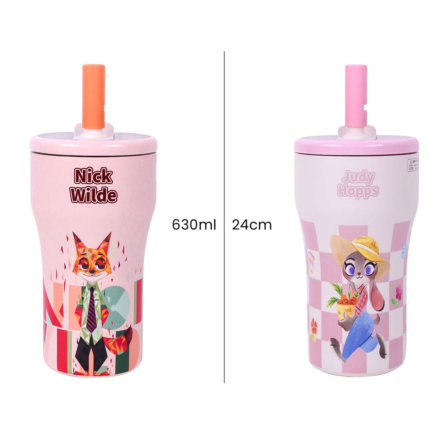 Gobelet Isotherme Enfant avec Paille 630ml - Animaux