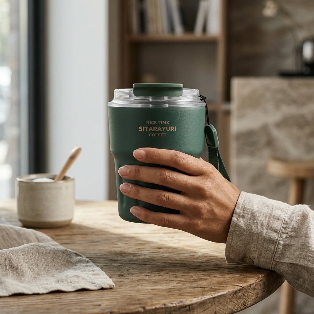 Tumbler Inox Sitarayuri Coffee – Tasse Isotherme à Emporter avec Dragonne | Oxford City - Librairie Oxford City
