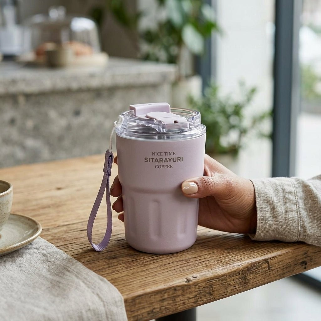 Tumbler Inox Sitarayuri Coffee – Tasse Isotherme à Emporter avec Dragonne | Oxford City - Librairie Oxford City