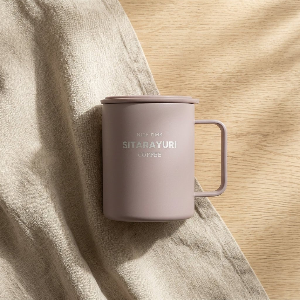 Mug Inox Sitarayuri Coffee – Tasse Isotherme avec Anse et Couvercle | Oxford City - Librairie Oxford City
