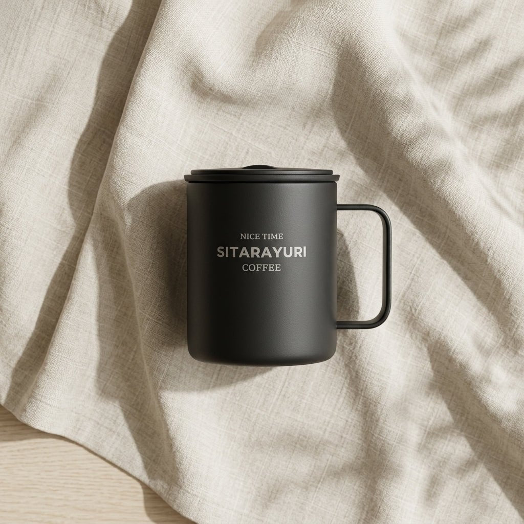 Mug Inox Sitarayuri Coffee – Tasse Isotherme avec Anse et Couvercle | Oxford City - Librairie Oxford City