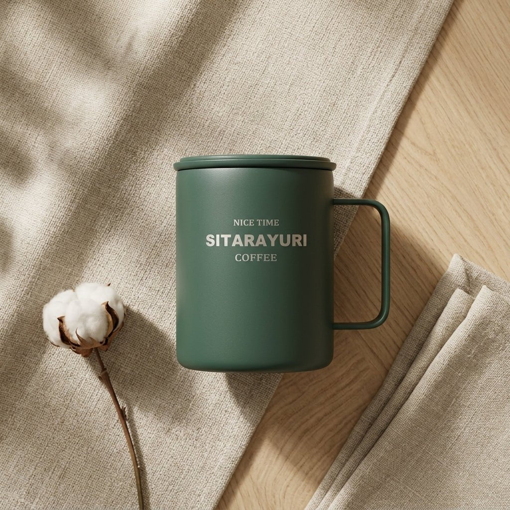 Mug Inox Sitarayuri Coffee – Tasse Isotherme avec Anse et Couvercle | Oxford City - Librairie Oxford City
