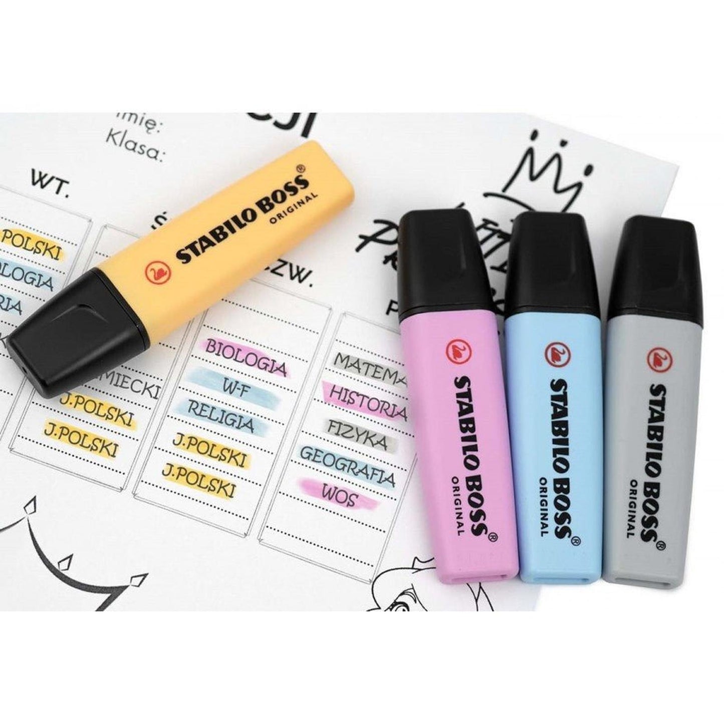 🌸 STABILO BOSS ORIGINAL – Pochette Pastel Love (x4) 💗💜💙💛 - Librairie Oxford City